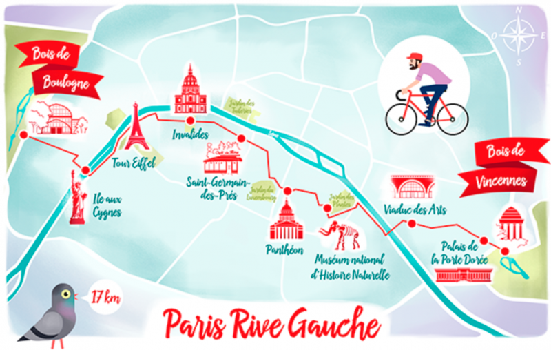Itinéraire à vélo : Paris et ses monuments le long de la Rive Gauche